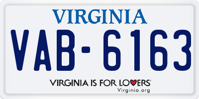 VA license plate VAB6163