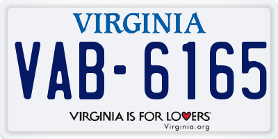 VA license plate VAB6165