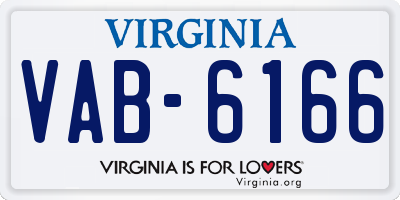 VA license plate VAB6166