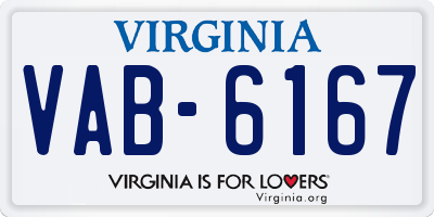 VA license plate VAB6167