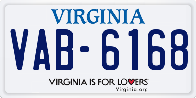 VA license plate VAB6168