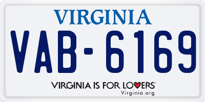 VA license plate VAB6169