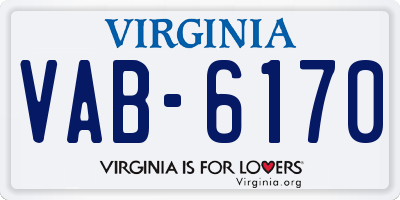 VA license plate VAB6170