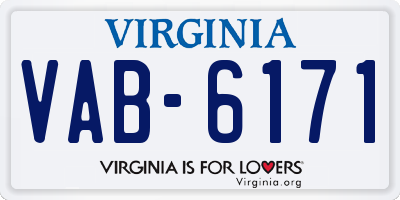 VA license plate VAB6171