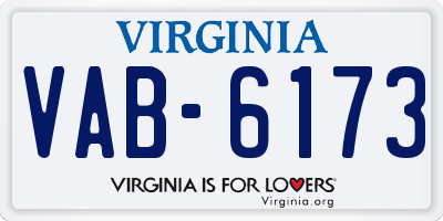 VA license plate VAB6173