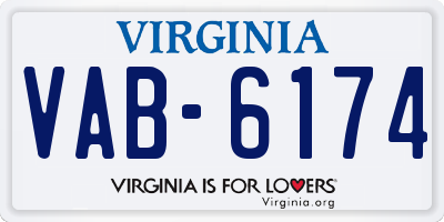 VA license plate VAB6174