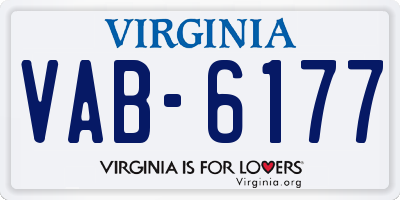 VA license plate VAB6177