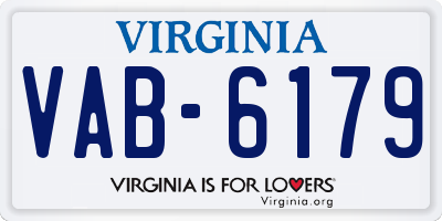 VA license plate VAB6179