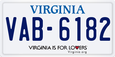 VA license plate VAB6182