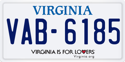 VA license plate VAB6185