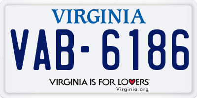 VA license plate VAB6186