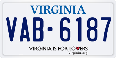 VA license plate VAB6187