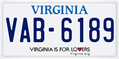 VA license plate VAB6189