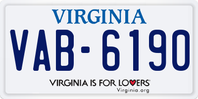 VA license plate VAB6190