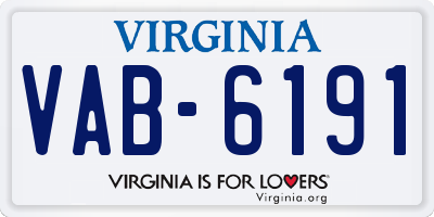 VA license plate VAB6191