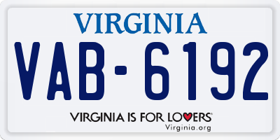 VA license plate VAB6192