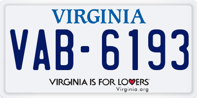 VA license plate VAB6193