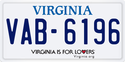 VA license plate VAB6196