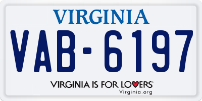 VA license plate VAB6197