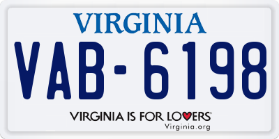 VA license plate VAB6198