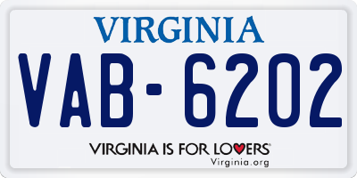 VA license plate VAB6202