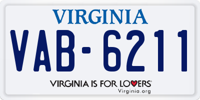 VA license plate VAB6211