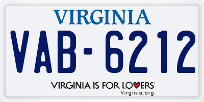 VA license plate VAB6212