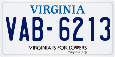 VA license plate VAB6213