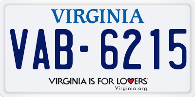 VA license plate VAB6215