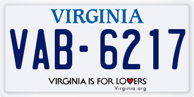 VA license plate VAB6217