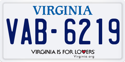 VA license plate VAB6219