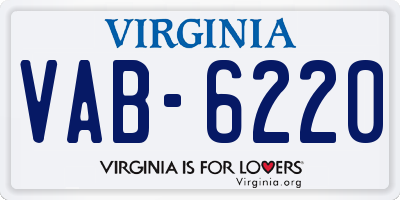 VA license plate VAB6220