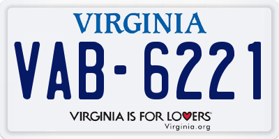 VA license plate VAB6221