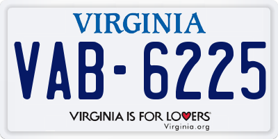 VA license plate VAB6225