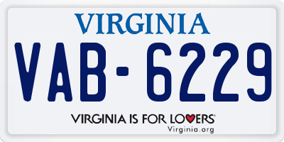 VA license plate VAB6229