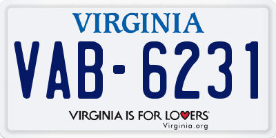 VA license plate VAB6231