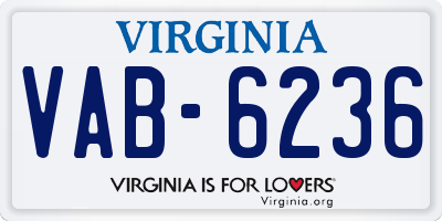 VA license plate VAB6236