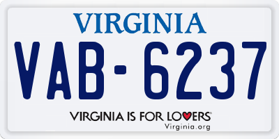 VA license plate VAB6237