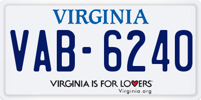 VA license plate VAB6240