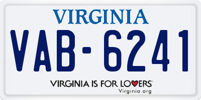 VA license plate VAB6241