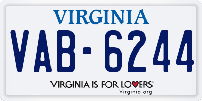 VA license plate VAB6244