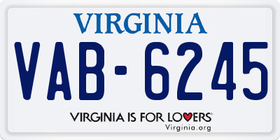 VA license plate VAB6245