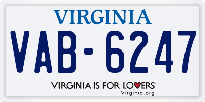 VA license plate VAB6247