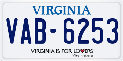 VA license plate VAB6253