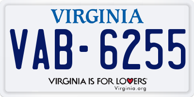 VA license plate VAB6255