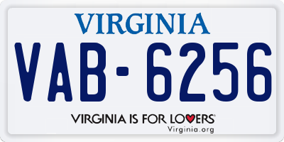 VA license plate VAB6256