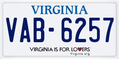 VA license plate VAB6257