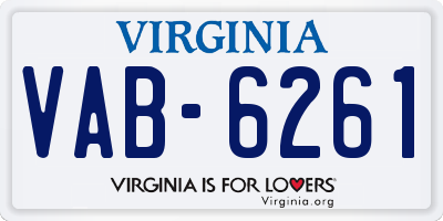 VA license plate VAB6261