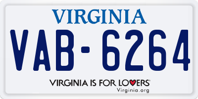 VA license plate VAB6264