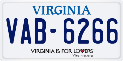 VA license plate VAB6266